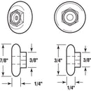 Prime-Line 7/8 in. D X 1 in. L White Nylon/Steel Shower Door Roller 4 pk, Pack of 6