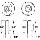 Prime-Line 7/8 in. D X 1 in. L White Nylon/Steel Shower Door Roller 4 pk, Pack of 6