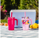 14oz 2pk Kids Mugs with Spill-Proof Straw - Pink