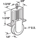 Prime-Line 1 in. D X 1/4 in. L Aluminum/Nylon Roller Assembly 2 pk