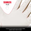 Softball Batting Gloves - White + Gold - Youth Medium