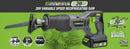 Genesis G20 Max GLRS20B Variable Speed Reciprocating Saw, Battery Included, 20 V, 2 Ah, 1 in L Stroke