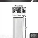 Amerimax 3 in. H X 2 in. W X 15 in. L White Aluminum K Downspout Extension