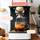 Slim Espresso Machine with 20-Bar Pressure - White Icing