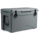 50 QT Rotomolded Cooler Insulated Portable Ice Chest With Integrated Cup Holders-Gray
