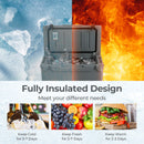 50 QT Rotomolded Cooler Insulated Portable Ice Chest With Integrated Cup Holders-Gray