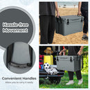 50 QT Rotomolded Cooler Insulated Portable Ice Chest With Integrated Cup Holders-Gray