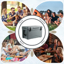 50 QT Rotomolded Cooler Insulated Portable Ice Chest With Integrated Cup Holders-Gray