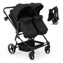 Side by Side Double Stroller for Twins - Black