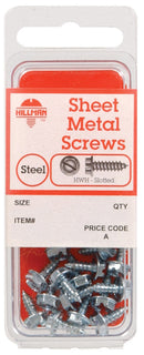 HILLMAN No. 12 Ga. X 1 in. L Slotted Hex Head Sheet Metal Screws 1 pk, Pack of 10