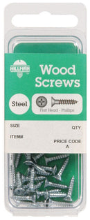 HILLMAN No. 12 X 2-1/2 in. L Phillips Zinc-Plated Coarse Wood Screws 1 pk, Pack of 10