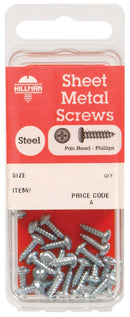 HILLMAN No. 10 Ga. X 2-1/2 in. L Phillips Pan Head Sheet Metal Screws 1 pk, Pack of 10