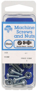 HILLMAN No. 10-24 in. X 3 in. L Slotted Round Head Zinc-Plated Steel Machine Screws 1 pk, Pack of 10