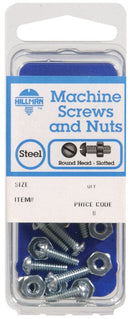 HILLMAN No. 10-32 in. X 3/4 in. L Slotted Round Head Zinc-Plated Steel Machine Screws 1 pk, Pack of 10