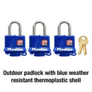 Master Lock 1-5/16 in. H X 1 in. W Vinyl Covered Steel Double Locking Weather-Resistant Padlock
