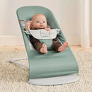 Bouncer Balance in Soft Woven/Jersey Blend Fabric - Light Sage/Gray on Light Gray Frame