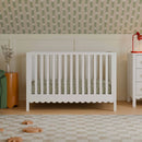 Sammy Scallop 4-in-1 Convertible Crib - White