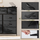 9 Drawer Fabric Dresser - Black