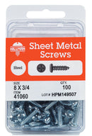 HILLMAN No. 10 Ga. X 1 in. L Phillips Pan Head Sheet Metal Screws 75 pk, Pack of 5