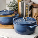 4-quart & 6-quart Enameled Cast Iron Round Dutch Oven, 2-pack - Blue