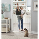 Easy Walk-Thru Tall Metal Safety Baby Gate - White