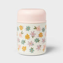 Kids' 10oz Flowers Double Wall Vacuum Stainless Steel Food Jar Pink with Stainless Steel Spoon