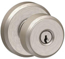 Schlage F Series F51VBWE619 Entry Knob, Bowery, Knob Handle, Satin Nickel, Metal, C Keyway, 2-3/4 in Dimensions