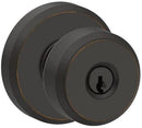 Schlage F51 V BWE 716 Entry Knob Set, Knob Handle, Aged Bronze, Metal, C Keyway, Re-Key Technology: Traditional