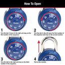 Master Lock 2 in. H X 7/8 in. W X 1-7/8 in. L Steel 3-Digit Combination Combination Padlock