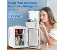 Mini Fridge with LED Mirror - White