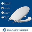 Commercial Open Front Toilet Seat in White - Durable Plastic Design