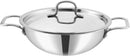 Vinod Smart Triply Stainless Steel Extra Deep Kadai with Lid - 24cm (3.3Ltrs) (Induction Friendly)