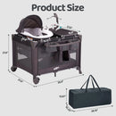 4-in-1 Baby Playard with Bassinet & Changing Table for Newborn