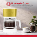Compact Drip Coffee Maker - White & Gold