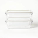 4pc (set of 2) 5.5 Cup Tritan Plastic Rectangle Food Storage Container Set