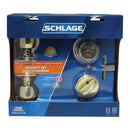 Schlage Bell Bright Brass Deadbolt and Entry Door Knob 1-3/4 in.