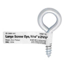 Hampton 9/32 in. D X 2-13/16 in. L Zinc-Plated Steel Screw Eye 120 lb. cap. 50 pk, Pack of 50