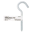 Hampton Small Zinc-Plated Silver Steel 3.375 in. L Ceiling Hook 50 lb 1 pk, Pack of 50