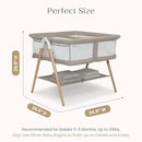 Bondi Beechwood Twin Bassinet with PureAir Breathable Mesh Sheet and FSC-Certified Wood - Tan