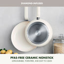 Rio Advanced 2pc (10" and 12") Ceramic Nonstick Fry Pan Set - Cream