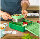 Insulated Bento Lunch Box with Leakproof Thermos Food Jar - Green Apple