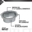 Amerimax 1.5 in. H X 3 in. W X 2 in. L Metallic Aluminum C Downspout Outlet