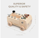 Busy Board Truck Toy Set for Kids 3+ - Natural Wood