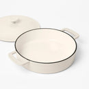 3.5qt Enamel Braiser - Cream