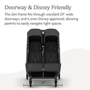 Minu Duo Stroller - Charcoal/Black Leather