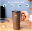Vacuum Insulated Stainless Steel Travel Mug - Brown