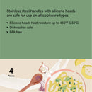 4pc Silicone/Stainless Steel Kitchen Utensil Set Champagne