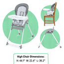 Trio Foldaway 6-in-1 Baby High Chair - Quill