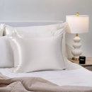 King 600 Thread Count Silk Pillowcase - Ivory White