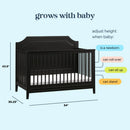 Chloe Regency 4-in-1 Convertible Crib - Walnut